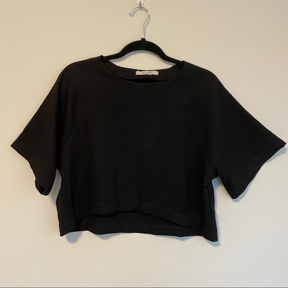 🤑📦 LUSTER Boxy Crop Blouse in Black
